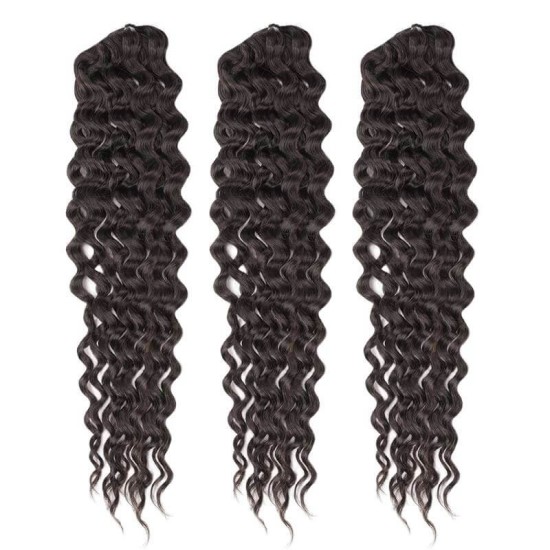Lightweight Natural Black Water Wave Handmade Feather Crochet Braid Human Hair Extensions Lightweight Natural Black Water Wave Handmade Feather Crochet Braid Human Hair Extensions