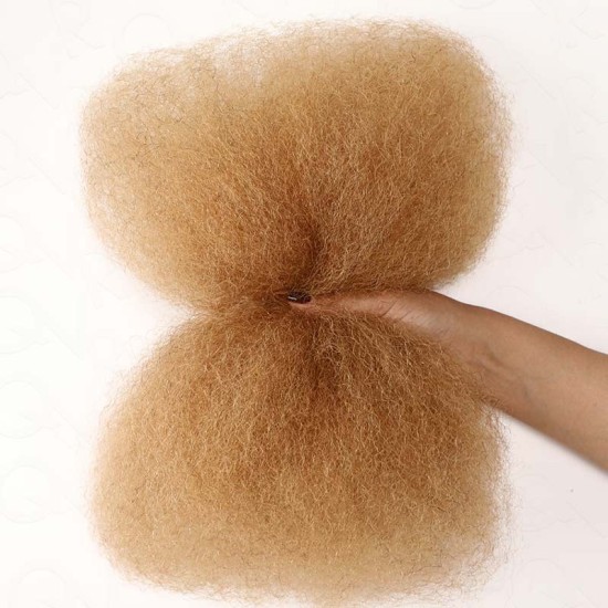 Honey Blonde #27 Color Afro kinky Bulk Hair Extensions For Braiding Dreadlock Human Hair Honey Blonde #27 Color Afro kinky Bulk Hair Extensions For Braiding Dreadlock Human Hair