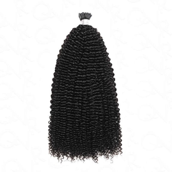 Afro Kinky Curly I Tip Hair Extensions Natural Black Human Hair Afro Kinky Curly I Tip Hair Extensions Natural Black Human Hair