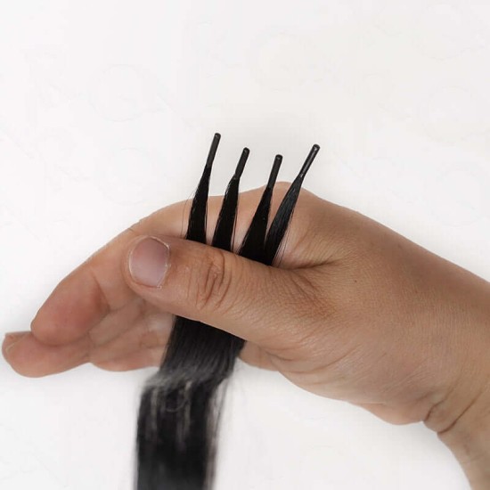 Silk Straight I Tip Hair Extensions Natural Black Human Hair Silk Straight I Tip Hair Extensions Natural Black Human Hair