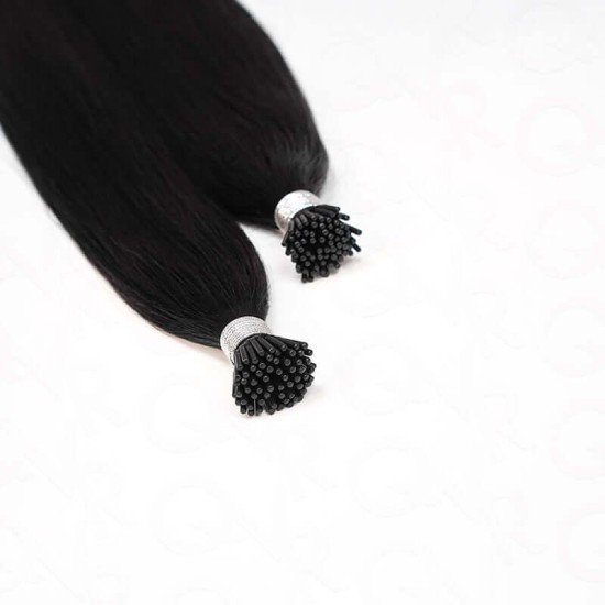 Silk Straight I Tip Hair Extensions Natural Black Human Hair Silk Straight I Tip Hair Extensions Natural Black Human Hair