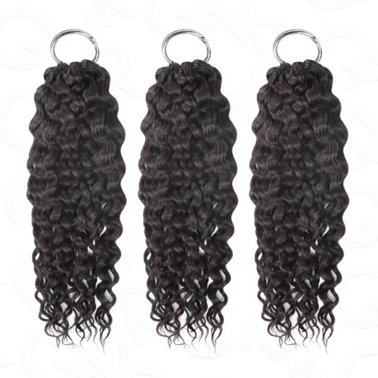 Lite Edition|Curly Miracle Knots Natural Black Feather Crochet Human Hair|Lightweight Crochet Weave Hair Extension Lite Edition|Curly Miracle Knots Natural Black Feather Crochet Human Hair|Lightweight Crochet Weave Hair Extension