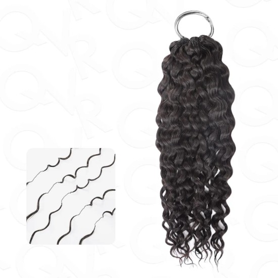 Lite Edition|Curly Miracle Knots Natural Black Feather Crochet Human Hair|Lightweight Crochet Weave Hair Extension Lite Edition|Curly Miracle Knots Natural Black Feather Crochet Human Hair|Lightweight Crochet Weave Hair Extension
