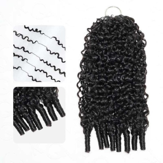 Lite Edition|Curly Miracle Knots Natural Black Feather Crochet Human Hair|Lightweight Crochet Weave Hair Extension Lite Edition|Curly Miracle Knots Natural Black Feather Crochet Human Hair|Lightweight Crochet Weave Hair Extension