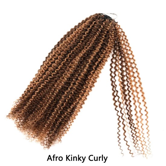 Lite Edition|Curly Highlight #P4/27 Feather Crochet Human Hair|Lightweight Crochet Weave Hair Extension Lite Edition|Curly Highlight #P4/27 Feather Crochet Human Hair|Lightweight Crochet Weave Hair Extension