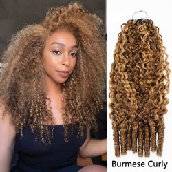 Lite Edition|Curly Highlight #P4/27 Feather Crochet Human Hair|Lightweight Crochet Weave Hair Extension Lite Edition|Curly Highlight #P4/27 Feather Crochet Human Hair|Lightweight Crochet Weave Hair Extension