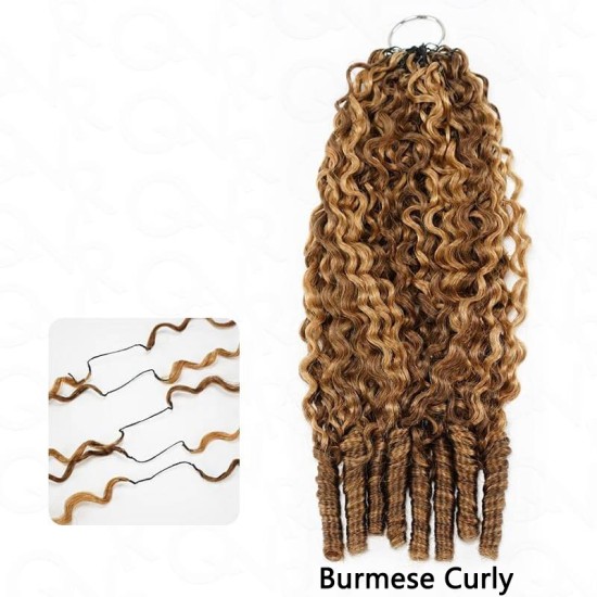 Lite Edition|Curly Highlight #P4/27 Feather Crochet Human Hair|Lightweight Crochet Weave Hair Extension Lite Edition|Curly Highlight #P4/27 Feather Crochet Human Hair|Lightweight Crochet Weave Hair Extension
