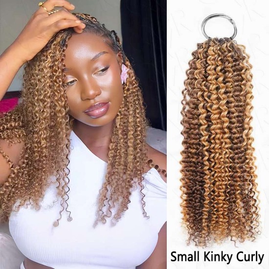 Lite Edition|Curly Highlight #P4/27 Feather Crochet Human Hair|Lightweight Crochet Weave Hair Extension Lite Edition|Curly Highlight #P4/27 Feather Crochet Human Hair|Lightweight Crochet Weave Hair Extension