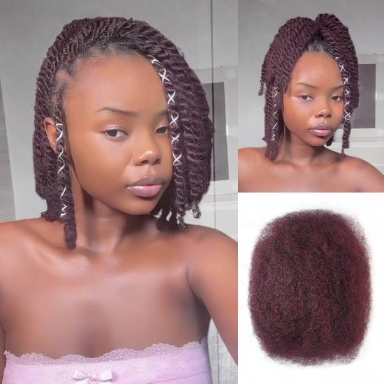 Mix #1B/99J Color Afro Kinky Bulk Human Hair Extensions For Braiding Dreadlock Hair Mix #1B/99J Color Afro Kinky Bulk Human Hair Extensions For Braiding Dreadlock Hair
