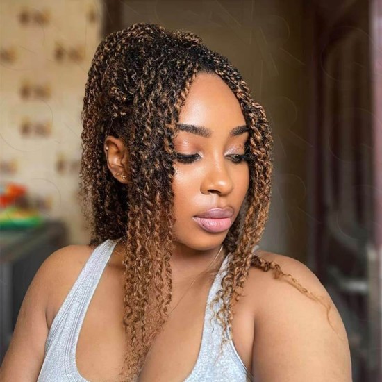 Mix Color #27/30 Afro Kinky Bulk Human Hair Extensions for Braiding DreadLock Mix Color #27/30 Afro Kinky Bulk Human Hair Extensions for Braiding DreadLock