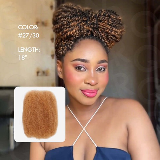 Mix Color #27/30 Afro Kinky Bulk Human Hair Extensions for Braiding DreadLock Mix Color #27/30 Afro Kinky Bulk Human Hair Extensions for Braiding DreadLock