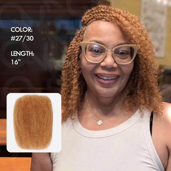 Mix Color #27/30 Afro Kinky Bulk Human Hair Extensions for Braiding DreadLock Mix Color #27/30 Afro Kinky Bulk Human Hair Extensions for Braiding DreadLock