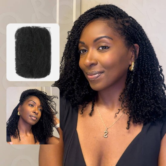 Natural Black Afro kinky Bulk Hair Extensions For Braiding Dreadlock Human Hair Natural Black Afro kinky Bulk Hair Extensions For Braiding Dreadlock Human Hair
