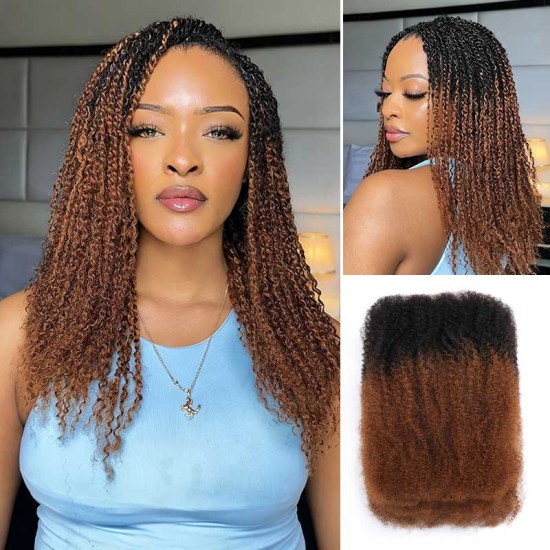 Ombre Brown #T1B/30 Afro kinky Bulk Human Hair for Braiding & Twists Ombre Brown #T1B/30 Afro kinky Bulk Human Hair for Braiding & Twists