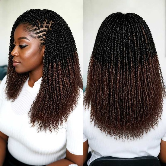 Ombre Brown #T1B/4 Afro kinky Bulk Human Hair Extensions for Braiding & Twists Ombre Brown #T1B/4 Afro kinky Bulk Human Hair Extensions for Braiding & Twists