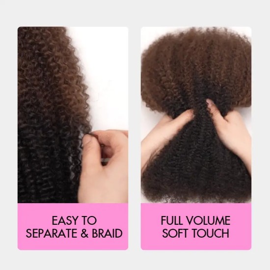 Ombre Brown #T1B/4 Afro kinky Bulk Human Hair Extensions for Braiding & Twists Ombre Brown #T1B/4 Afro kinky Bulk Human Hair Extensions for Braiding & Twists