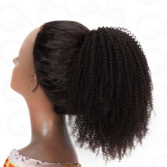 Drawstring Ponytail Burmese Curly #Natural Black Extension Afro Kinky Curly Human Hair Ponytail Hairstyle Drawstring Ponytail Burmese Curly #Natural Black Extension Afro Kinky Curly Human Hair Ponytail Hairstyle