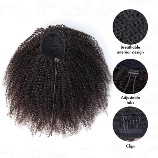 Drawstring Ponytail Burmese Curly #Natural Black Extension Afro Kinky Curly Human Hair Ponytail Hairstyle Drawstring Ponytail Burmese Curly #Natural Black Extension Afro Kinky Curly Human Hair Ponytail Hairstyle