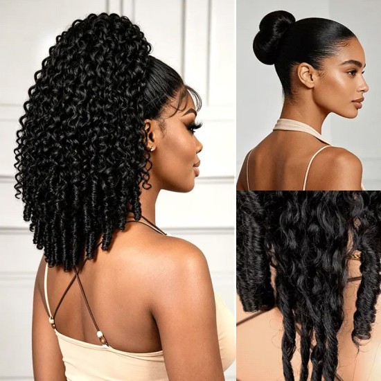 Drawstring Ponytail Burmese Curly #Natural Black Extension Afro Kinky Curly Human Hair Ponytail Hairstyle Drawstring Ponytail Burmese Curly #Natural Black Extension Afro Kinky Curly Human Hair Ponytail Hairstyle