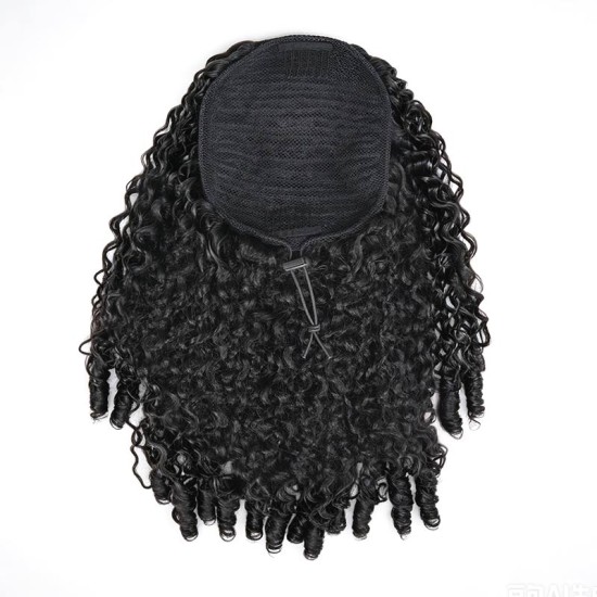 Drawstring Ponytail Burmese Curly #Natural Black Extension Afro Kinky Curly Human Hair Ponytail Hairstyle Drawstring Ponytail Burmese Curly #Natural Black Extension Afro Kinky Curly Human Hair Ponytail Hairstyle