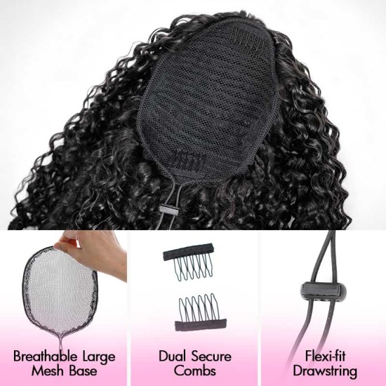 Drawstring Ponytail Burmese Curly #Natural Black Extension Afro Kinky Curly Human Hair Ponytail Hairstyle Drawstring Ponytail Burmese Curly #Natural Black Extension Afro Kinky Curly Human Hair Ponytail Hairstyle