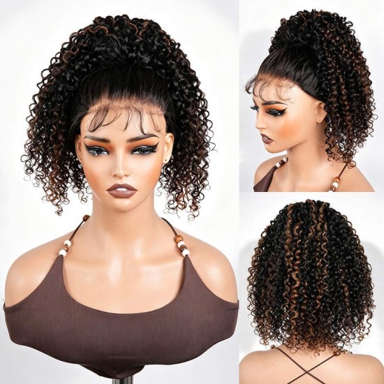Drawstring Ponytail Twist Curly Highlight #P1B/30 Extension Human Hair Ponytail Hairstyle Drawstring Ponytail Twist Curly Highlight #P1B/30 Extension Human Hair Ponytail Hairstyle
