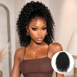 Drawstring Ponytail Twist Curly #Natural Black Extension Human Hair Ponytail Hairstyle Drawstring Ponytail Twist Curly #Natural Black Extension Human Hair Ponytail Hairstyle