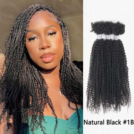 Natural Black Afro Kinky V Bulk Curly Hair for Kinky Twist Crochet Braiding Hair Natural Black Afro Kinky V Bulk Curly Hair for Kinky Twist Crochet Braiding Hair