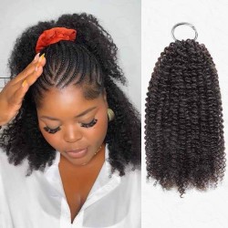 Premium Chinese Hair Afro Kinky Curly Virgin Human Crochet Hair Natural Black Machine Made Feather Crochet Hairstyles