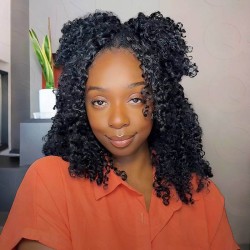 Premium Chinese Hair Small Kinky Curly Virgin Human Crochet Hair Natural Black Machine Made Feather Crochet Hairstyles