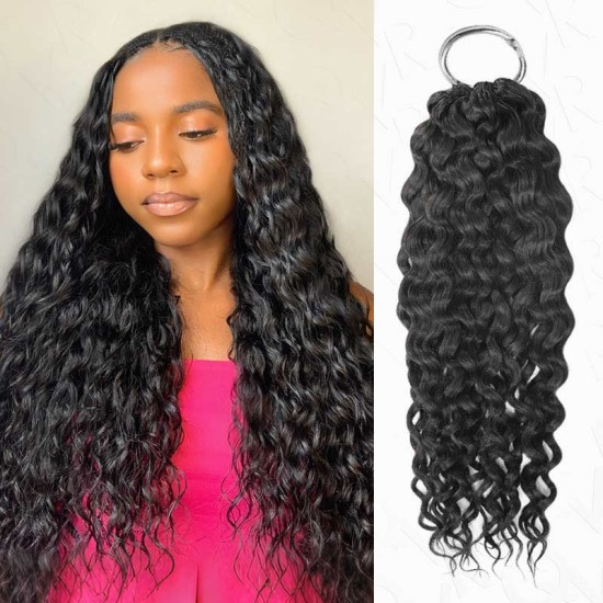 Premium Chinese Hair Water Wave Virgin Human Crochet Hair Natural Black Machine Made Feather Crochet Hairstyles Premium Chinese Hair Water Wave Virgin Human Crochet Hair Natural Black Machine Made Feather Crochet Hairstyles