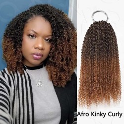 Premium Chinese Hair Afro Kinky Curly Virgin Human Crochet Hair Ombre #T2/30 Machine Made Feather Crochet Hairstyles