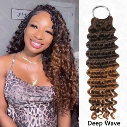 Premium Chinese Hair Deep Wave Virgin Human Crochet Hair Ombre #T2/30 Machine Made Feather Crochet Hairstyles