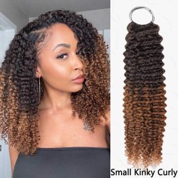 Premium Chinese Hair Small Kinky Curly Virgin Human Crochet Hair Ombre #T2/30 Machine Made Feather Crochet Hairstyles