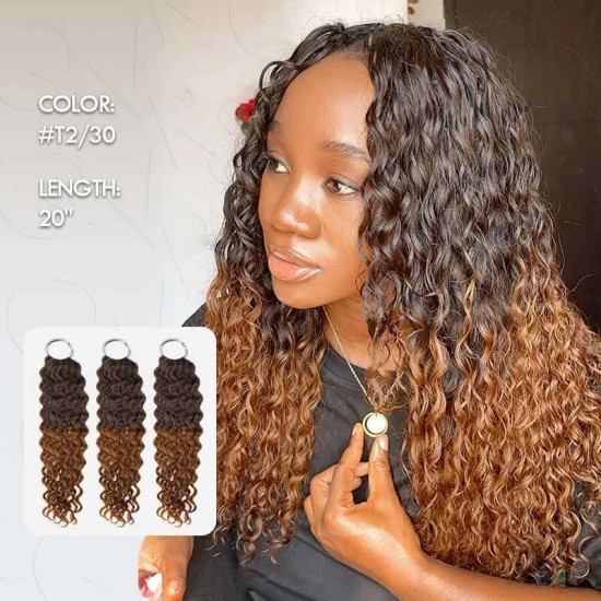Premium Chinese Hair Water Wave Virgin Human Crochet Hair Ombre #T2/30 Machine Made Feather Crochet Hairstyles Premium Chinese Hair Water Wave Virgin Human Crochet Hair Ombre #T2/30 Machine Made Feather Crochet Hairstyles