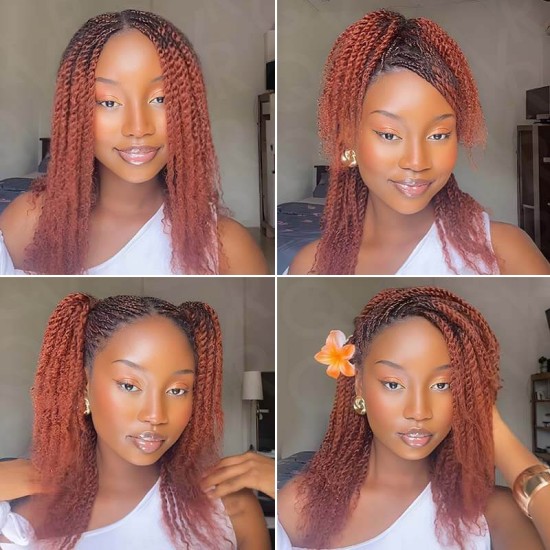 Reddish Brown Color Afro Kinky Bulk Human Hair Extensions For Braiding Dreadlock Hair Reddish Brown Color Afro Kinky Bulk Human Hair Extensions For Braiding Dreadlock Hair