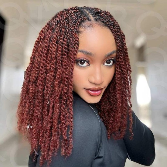 Reddish Brown Color Afro Kinky Bulk Human Hair Extensions For Braiding Dreadlock Hair Reddish Brown Color Afro Kinky Bulk Human Hair Extensions For Braiding Dreadlock Hair