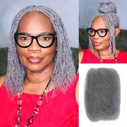 Brazilian Grey Color Remy Hair Afro kinky Bulk Human Hair For Braiding Dreadlock Hair Brazilian Grey Color Remy Hair Afro kinky Bulk Human Hair For Braiding Dreadlock Hair