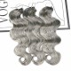 Salt&Pepper Crochet Hair Body Wave Machine Made Feather Human Hair Extension Salt&Pepper Crochet Hair Body Wave Machine Made Feather Human Hair Extension