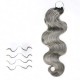 Salt&Pepper Crochet Hair Body Wave Machine Made Feather Human Hair Extension Salt&Pepper Crochet Hair Body Wave Machine Made Feather Human Hair Extension
