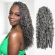Salt&Pepper Crochet Hair Burmese Curly Machine Made Feather Human Hair Extension Salt&Pepper Crochet Hair Burmese Curly Machine Made Feather Human Hair Extension