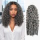 Salt&Pepper Crochet Hair Burmese Curly Machine Made Feather Human Hair Extension Salt&Pepper Crochet Hair Burmese Curly Machine Made Feather Human Hair Extension