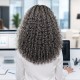 Salt&Pepper Crochet Hair Burmese Curly Machine Made Feather Human Hair Extension Salt&Pepper Crochet Hair Burmese Curly Machine Made Feather Human Hair Extension