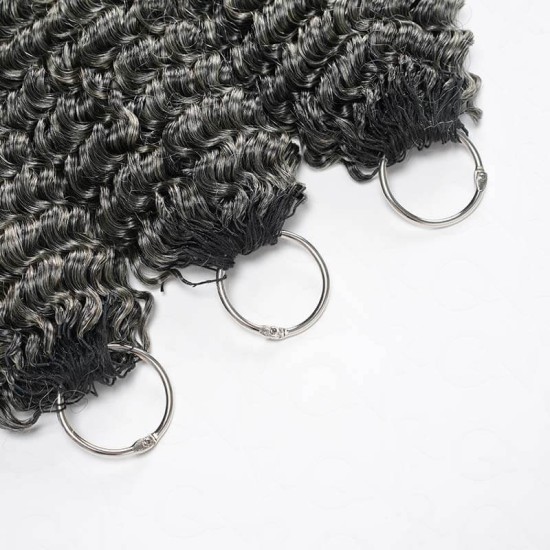 Salt&Pepper Crochet Hair Small Kinky Curly Machine Made Feather Human Hair Extension Salt&Pepper Crochet Hair Small Kinky Curly Machine Made Feather Human Hair Extension