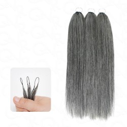 Silk Straight Feather Crochet Human Hair Salt&Pepper Machine Made Crochet Weave Hair Extensions Silk Straight Feather Crochet Human Hair Salt&Pepper Machine Made Crochet Weave Hair Extensions