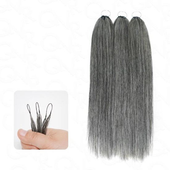 Silk Straight Feather Crochet Human Hair Salt&Pepper Machine Made Crochet Weave Hair Extensions Silk Straight Feather Crochet Human Hair Salt&Pepper Machine Made Crochet Weave Hair Extensions