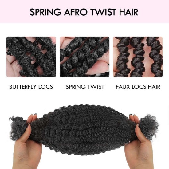 Upgraded Spring Twist Kinky Bulk Natural Black Human hair 4a/3c Extensions Upgraded Spring Twist Kinky Bulk Natural Black Human hair 4a/3c Extensions