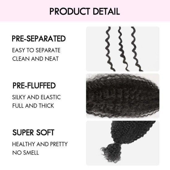 Upgraded Spring Twist Kinky Bulk Natural Black Human hair 4a/3c Extensions Upgraded Spring Twist Kinky Bulk Natural Black Human hair 4a/3c Extensions