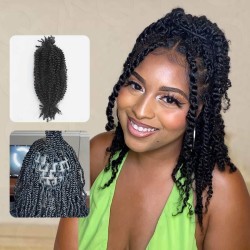 Upgraded Spring Twist Kinky Bulk Natural Black Human hair 4a/3c Extensions Upgraded Spring Twist Kinky Bulk Natural Black Human hair 4a/3c Extensions