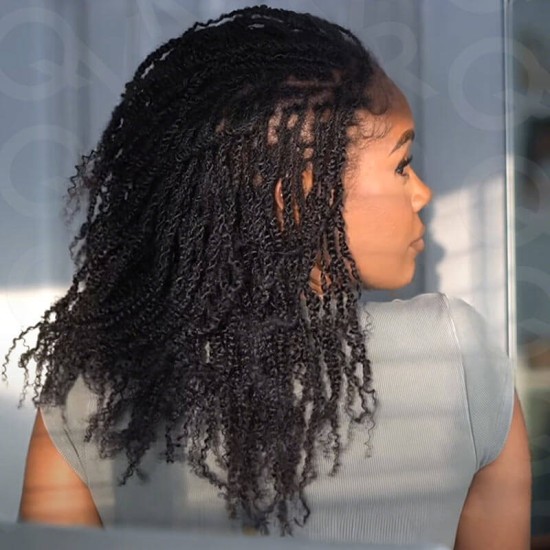 Upgraded Spring Twist Kinky Bulk Natural Black Human hair 4a/3c Extensions Upgraded Spring Twist Kinky Bulk Natural Black Human hair 4a/3c Extensions